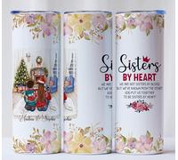 EKAM Personalised Friendship Tumbler for BFF, Galentine's Day Tumbler Gift, Christmas Mug Gift, Custom Best Friend 20oz Stainless Steel Tumbler for Women, Custom Tumbler Cup for Sister (2 Friends)