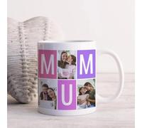 EKAM Personalised Happy Mother’s Day Mug, Gifts for Mum from Daughter Son, 11oz Ceramic Mug with Multi Photo Printed Collage Memorable Gift Ideas for Mum, Mummy Gift Ideas (Design 1)