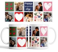EKAM Personalised Mug “Happy Valentines Day” Customise with Beautiful Pictures with Cute Love Hearts Tea/Coffee Mug Valentines Gift for Wife & Husband, Gift for Girlfriend, Boyfriend (11oz Mug)