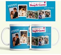 EKAM Personalised Mug “Happy Valentines Day” Customise with Your Name and Pictures Cute Love Hearts Tea/Coffee Mug Valentines Gift (for Boyfriend)