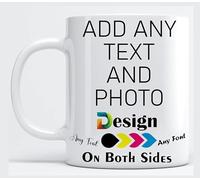 EKAM Personalised Mug Text Photo Printed Design Logo Customised Gift Cup Tea Coffee Mug for Any Occasion add Text, Logo, and Picture Design (11oz) Coffee Cup