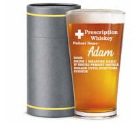 EKAM Personalised Name Prescription Beer Glass - Customised with Name - 17oz/500ml - Craft Beer Pint Glass Mug Novelty Funny Gift for Father’s Birthdays, Christmas, Best Friend, Graduation, Groomsman