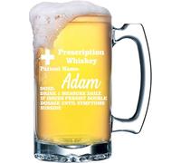 EKAM Personalised Name Prescription Beer Mug - Customised with Name - 17oz/500ml - Craft Beer Mug Novelty Funny Gift for Father’s Birthdays, Christmas, Best Friend, Graduation, Groomsman