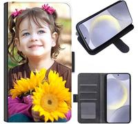 EKAM Personalised Phone Case for Samsung Galaxy A36 5G 6.7 Inch, Personalised Image/Picture/Photo Custom Design on Leather Wallet Magnetic Side Flip Folio Phone Cover With Card Slots