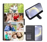 EKAM Personalised Phone Case For Samsung Galaxy A57, A37, A17, A16, A26, A36, A56, A34, A12, A14, A54 4G/5G, Custom Photo/Image Collage Layout Design on PU Leather Wallet Magnetic Flip Cover