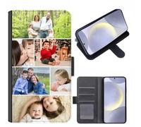 EKAM Personalised Phone Case For Samsung Galaxy A57, A37, A17, A16, A26, A36, A56, A34, A12, A14, A54 4G/5G, Custom Photo/Image Collage Layout Design on PU Leather Wallet Magnetic Flip Cover