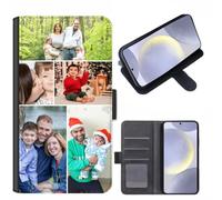 EKAM Personalised Phone Case For Samsung Galaxy A57, A37, A17, A16, A26, A36, A56, A34, A12, A14, A54 4G/5G, Custom Photo/Image Collage Layout Design on PU Leather Wallet Magnetic Flip Cover