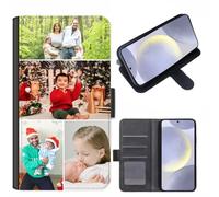 EKAM Personalised Phone Case For Samsung Galaxy A57, A37, A17, A16, A26, A36, A56, A34, A12, A14, A54 4G/5G, Custom Photo/Image Collage Layout Design on PU Leather Wallet Magnetic Flip Cover