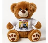 EKAM Personalised Photo Bear, Customise Teddy Bear With Your Own Text/Image/Message, Gifts for Girlfriend Boyfriend on Valentines Day Birthday Christmas, Funny Teddy Stuffed Animal (Medium)