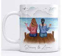 EKAM Personalised Tea Mug - Customised Friendship Gift for Women, BFF Birthday Present, Gift for Christmas, Her Tea Coffee Mug
