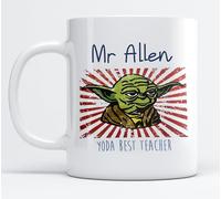 EKAM Personalised Yoda Best Teacher Mug “End of School Year Teacher Gift Customise with Teacher’s Name - Mug Gift for Teachers (11oz)