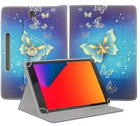 EKAM Universal Stand Folio Case Cover for All 8" - Tablets kid's case for TECLAST P80T/P80, Blackview 8 Inch Tablet Tab 5, HiGrace Kids Tablet 8 inch, HAOQIN Tab 8 Case Cover (Butterfly Gold)