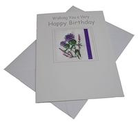 Ekard Embroidered Scottish Thistle Birthday Anniversary Card FREE UK POSTAGE