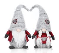 EKARSEN Handcraft Pair Gnomes Christmas Decorations - Cute Nordic Figurines Scandinavian Tomte Dwarf Home Decor - Sweet Gift for Christmas Newyear Easter Valentine's Day