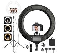 Ekasoco 21" Ring Light with Tripod & Phone Holders CRI 95+, Large Selfie Ring Light 7000LM, Tripod Ring Light with DSLR Tripod Head for YouTube TikTok Makeup Vlog Video Photography Zoom Meeting