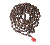 Ekatmane Natural Kamal gatta Mala, 108+1 Beads, Brown, with Tassel | Original Lotus Seed Necklace for Chanting/jaap, Diwali and laxmi puja