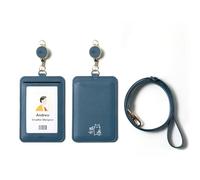 EKAX Double-Sided ID Badge Holder with Lanyard & Retractable Reel, ID Card Holder for Office, Bus Pass, Teacher, Nurse, Extends up to 11.81 Inches (Work Kitten)