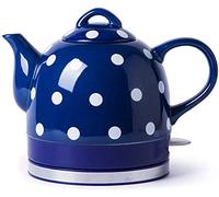 EKAYG Kettles Ceramic Electric Kettle Cordless Water Teapot, Teapot-Retro Jug, 1000W Water Fast for Tea, Coffee, Soup, Removable Base, Automatic Power Off,for Hotel and Home/Blue
