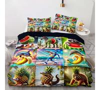 EKBFPOT italian brainrot Single Size Duvet Cover Sets Soft Printed Bedding Set Brushed Microfiber Duvet Covers with Pillowcases roblox brainrot 135x200 CM Six Seven 6