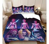 EKBFPOT K Pop Demon Hunter Double Size Duvet Cover Sets Soft Printed Bedding Set Brushed Microfiber Duvet Covers with Pillowcases Kpop Demon Hunters 200x200 CM Anime 9