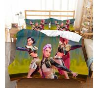 EKBFPOT K Pop Demon Hunter Single Size Duvet Cover Sets Soft Printed Bedding Set Brushed Microfiber Duvet Covers with Pillowcases (Kpop Demon Hunters 135x200 CM)