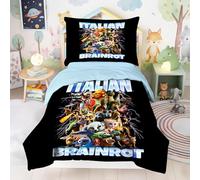 EKBFPOT Kids Meme 67 Double Size Duvet Cover Sets Soft Printed Bedding Set Brushed Microfiber Duvet Covers with Pillowcases roblox Six Seven 6 7 200x200 CM Italian Brainrot 47