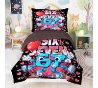 EKBFPOT Kids Meme 67 Single Size Duvet Cover Sets Soft Printed Bedding Set Brushed Microfiber Duvet Covers with Pillowcases roblox Six Seven 6 7 135x200 CM Italian Brainrot 134