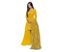 EKDAM AESTHETIC Chinon garara sharara salwar suit for women Muslim Stitched Wedding Dress K-123