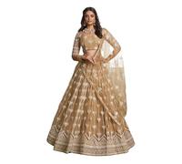 EKDAM AESTHETIC Gold Thread Net Lehenga Designs for Wedding Indian woman Chaniya Choli 9495, Multicolor, Large