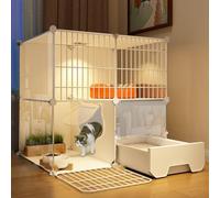 EKDJSN Cat Playpen, Semi-enclosed Design Cat Cage, Cat Enclosures Indoor Large with Litter Box, Can Be Placed Indoors or Outdoors (Size : 29.5x15.3x28.7in)