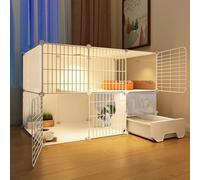 EKDJSN Cat Playpen, Semi-enclosed Design Cat Cage, Cat Enclosures Indoor Large with Litter Box, Can Be Placed Indoors or Outdoors (Size : 43.7x19.2x28.7in)
