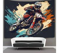 EKDKERBDI 3D Motocross Print Wall Blanket Home Decoration Bedding Poster Wall Art Tapestry Tapestry Wall Hanging Soft Polyester for Living Room Bedroom Dorm Deco 100cmx150cm