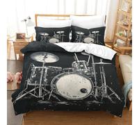 EKDKERBDI Drum Kit Duvet Cover Sets 3 PCS Hotel Quality Quilt Cover Bedding Sets Bed Covers with Pillowcases with Zipper Closure Ultra Soft Hypoallergenic Microfiber Single（140x200cm）