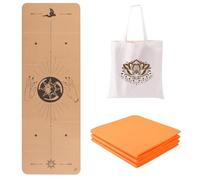 EKE Cork Folding Yoga Mat, 5mm Thickness, Standard Size, Foldable, Travel, Lightweight and Portable, Ideal for Yoga, Pilates, Fitness, Sports, Training, Includes Canvas Carry Bag…