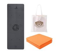 EKE Foldable PU+TPE Yoga Mat 5mm Thickness, Standard Size, Foldable, Lightweight and Portable, Ideal for Yoga, Pilates, Fitness, Sports, Training (Sun and Moon)