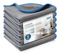 Ekedalen Carbon Microfiber Cleaning Cloth, Glass Window Mirror Cloth for Streak Free Lint Free Magic Shiny Polishing Buffing, Dish Cloth for Washing Drying Home Kitchen Bathroom Car, 400 GSM Tea Towel