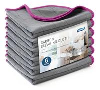 Ekedalen Carbon Microfiber Cleaning Cloth, Glass Window Mirror Cloth for Streak Free Lint Free Magic Shiny Polishing Buffing, Dish Cloth for Washing Drying Kitchen Home Car Bathroom, 400 GSM Tea Towel