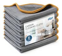 Ekedalen Carbon Microfiber Cleaning Cloth, Glass Window Mirror Cloth for Streak Free Lint Free Magic Shiny Polishing Buffing, Dish Cloth for Drying Washing Home Kitchen Car Bathroom, 400 GSM Tea Towel