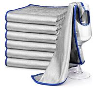 Ekedalen Microfiber Cleaning Cloth, Glass Window Mirror Cloth for Streak Free Lint Free Magic Shiny Polishing Buffing, Dish Cloth for Washing Drying Home Kitchen Bathroom Car, Double Sided Tea Towel