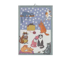 Ekelund Linneväveri Cats fun kitchen towel 35x50 cm