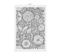 Ekelund Linneväveri Flowering kitchen towel 35x50 cm grey