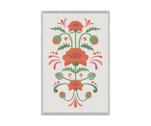 Ekelund Linneväveri Lindas vallmo kitchen towel 40x60 cm Orange-grey