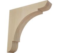 Ekena BKTW01X08X08OLRW 1 3/4-Inch Width x 8-Inch Depth x 8-Inch Height Medium Olympic Wood Bracket - Rubber Wood