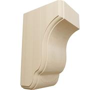 Ekena COR03X04X06CPRW 3 W x 4" D x 6 1/2" H Capistrano Mission Corbel, Rubberwood, Rubber Wood
