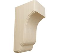Ekena COR04X05X10CPRW 4 3/4" W x 5 1/2" D x 10" H Capistrano Mission Corbel, Rubberwood, Rubber Wood