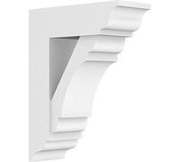Ekena Millwork BKTP05X14X18OLY01 Standard Olympic Architectural Grade with Traditional Ends PVC Brackets, 5"W x 14"D x 18"H