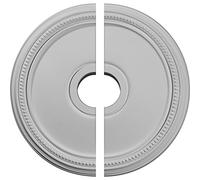 Ekena Millwork CM18DI2 18" OD x 3 5/8" ID x 1 1/8" P Diane Ceiling Medallion, Two Piece (Fits Canopies up to 5 3/8"), White