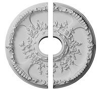 Ekena Millwork CM18SE2 18" OD ID x 1 3/8" P Antioch Ceiling Medallion, Two Piece (Fits Canopies up to 3 1/2"), White