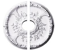 Ekena Millwork CM18SE2 18" OD ID x 1 3/8" P Antioch Ceiling Medallion, Two Piece (Fits Canopies up to 3 1/2"), White