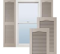 Ekena Millwork Lifetime LL1S14X04800CL Vinyl Folding Shutters Cathedral Post Open Slats Mounting Hardware Fasteners Matching Screws (Per Pair) 36.8 x 122 cm (W x H) Clay